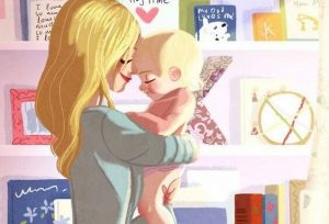 Het kusje in de ochtend voor onze kinderen