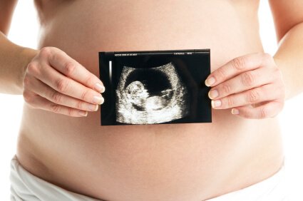Echografie voor een zwangere buik