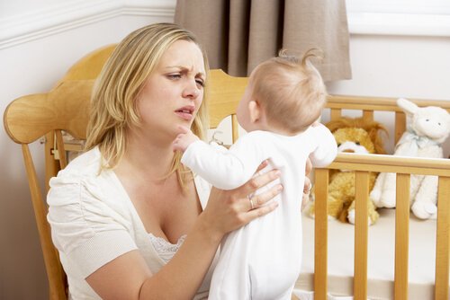 Depressie bij kinderen Moeder met een depressieve baby