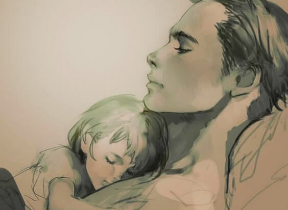 Schilderij vader en dochter