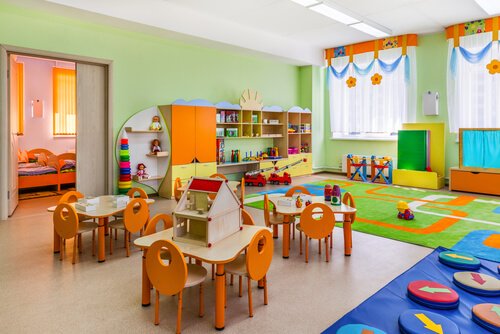 Het klaslokaal volgens de methode van Montessori