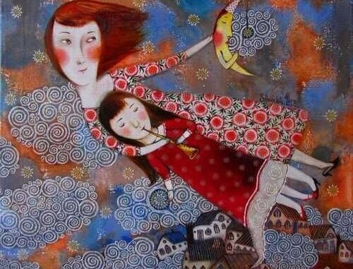 Je zult in mijn armen opgroeien zodat je sterk wordt