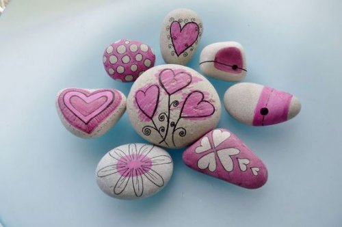 Mooie roze stenen met harten