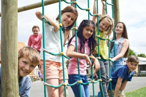 Kinderen tijdens de pauze