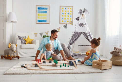 Vader heeft quality time met zijn kinderen tijdens de lockdown