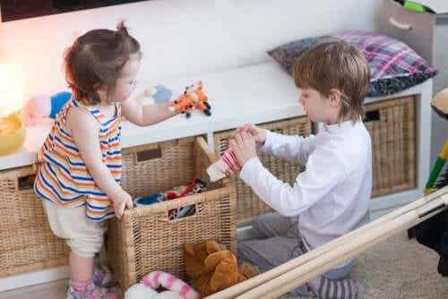 Kinderen leren om zelf op te ruimen
