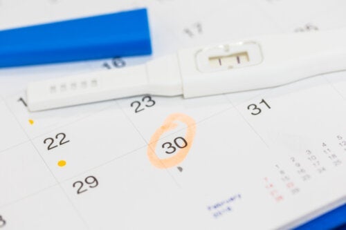 Een kalender die de weken en maanden van de zwangerschap aangeeft